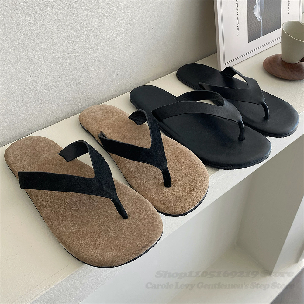 Flip Flop Leather Men - Klapki męskie w stylu vintage z