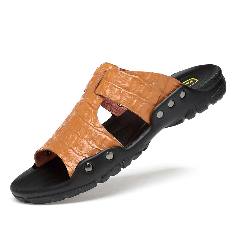 Flip Flop Leather Men - Skórzane Sandały Męskie Wygodne Kapcie Męskie