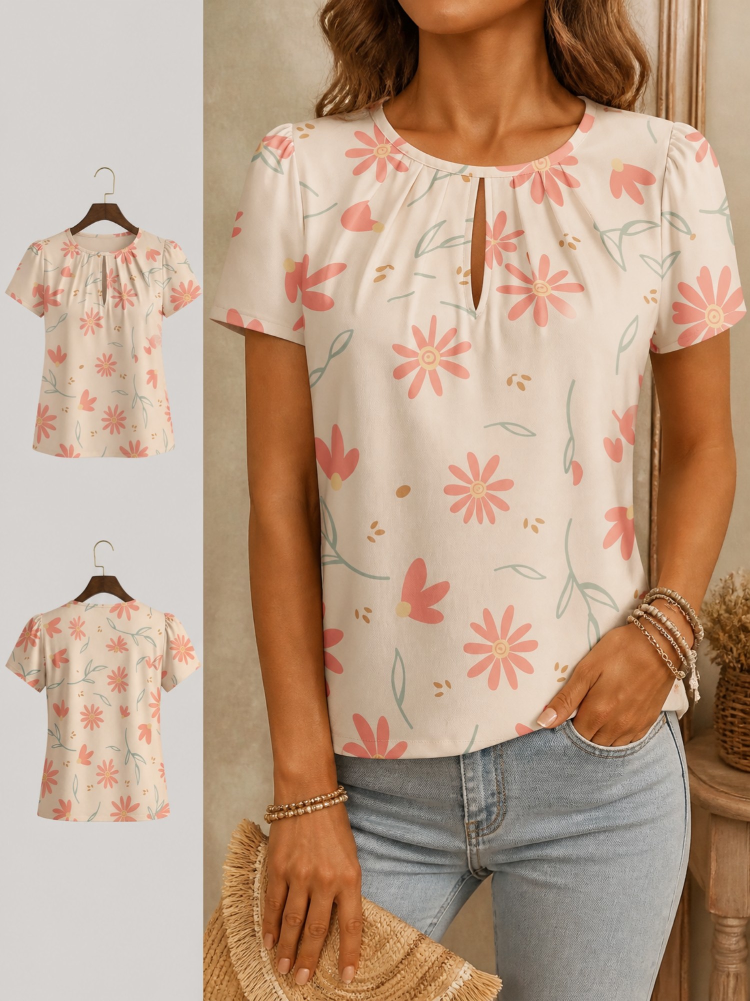 Elegancka koszulka damska z ok – Resort Shirt Floral recenzja i cena