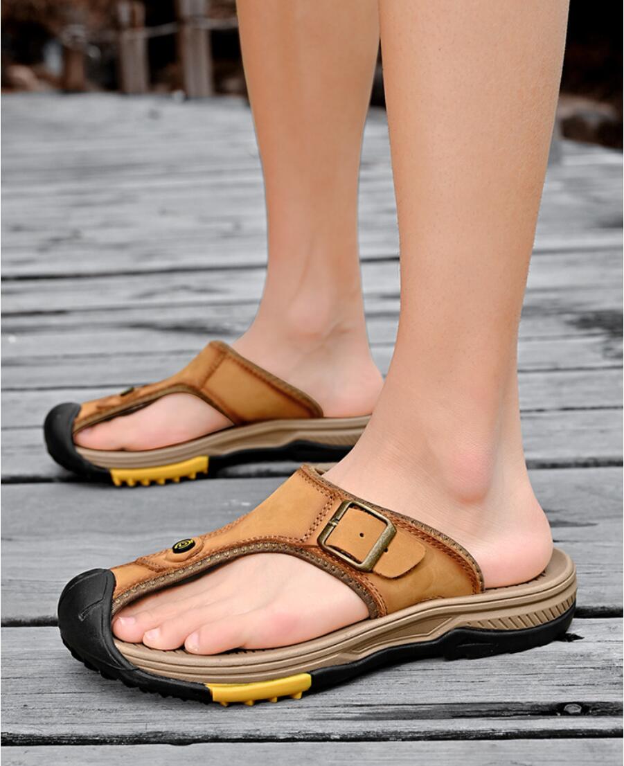 Sandały męskie ze skóry natura – Flip Flop Leather Men recenzja i cena