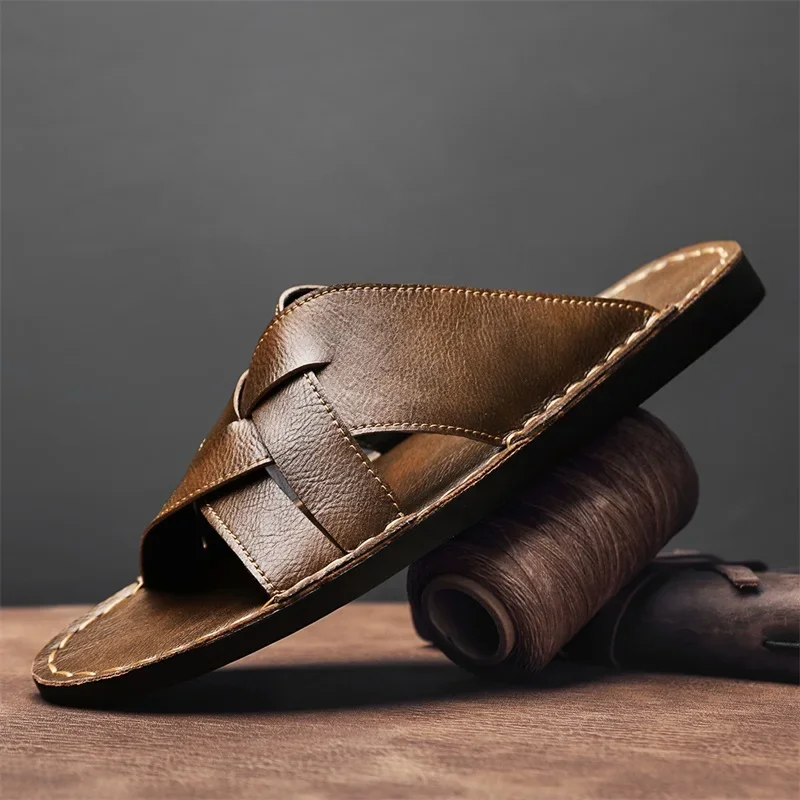 Męskie sandały z prawdziwej sk – Flip Flop Leather Men recenzja i cena