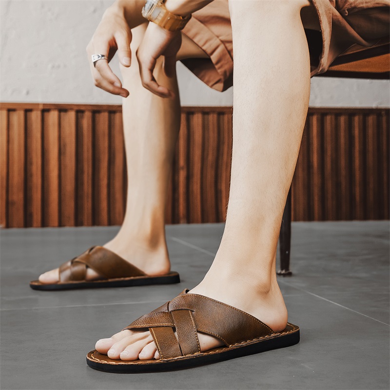 Męskie sandały z prawdziwej sk – Flip Flop Leather Men recenzja i cena