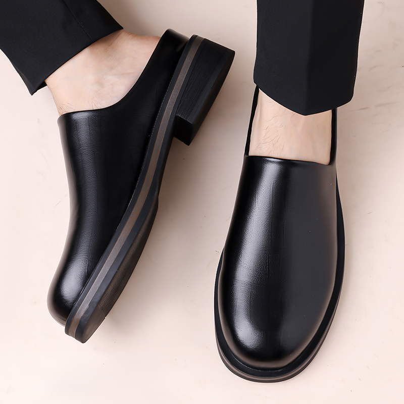 Męskie wsuwane półbuty, gruba  – Flip Flop Leather Men recenzja i cena